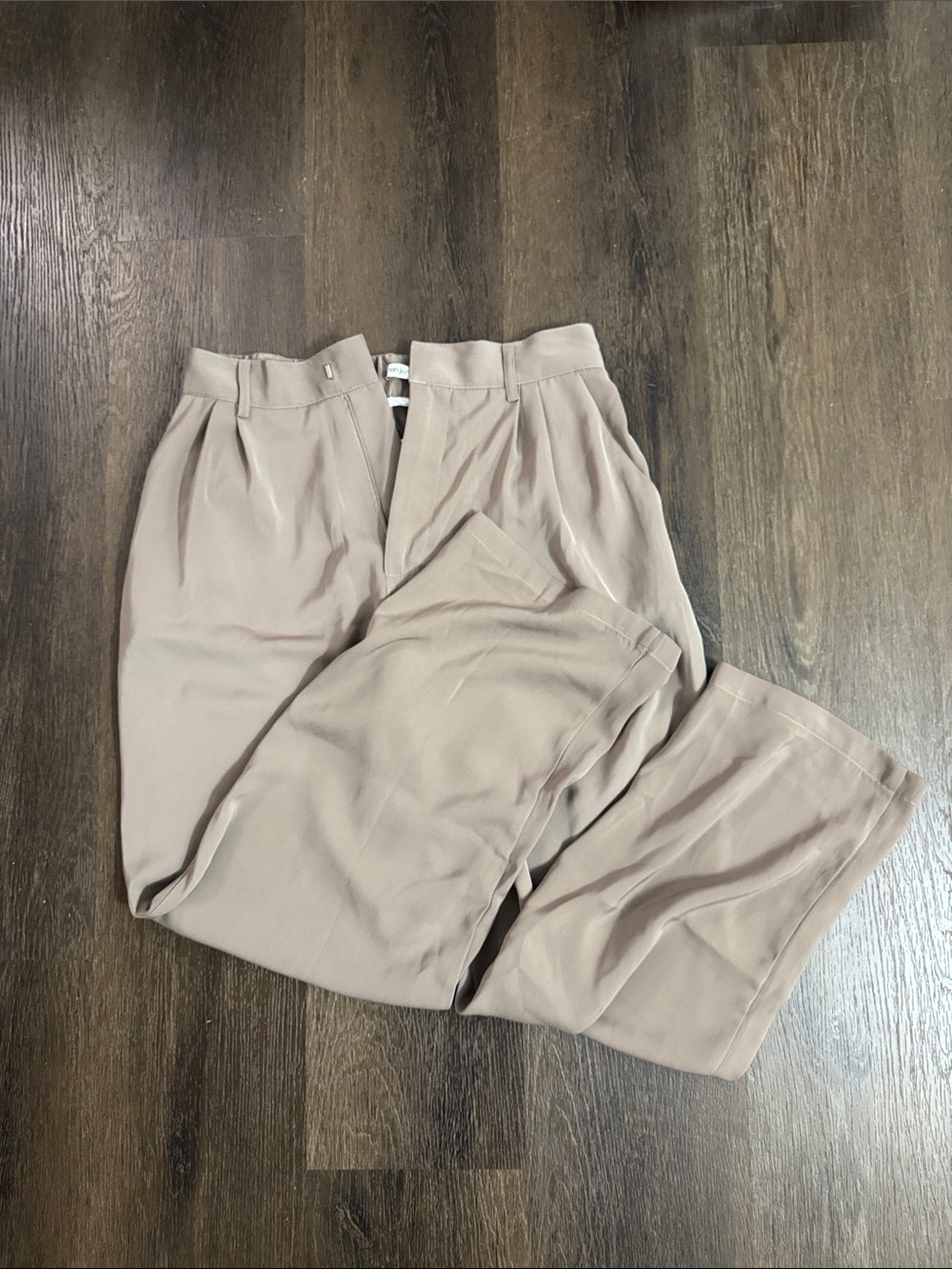 Women's Pleated Trousers in Taupe (Beige)